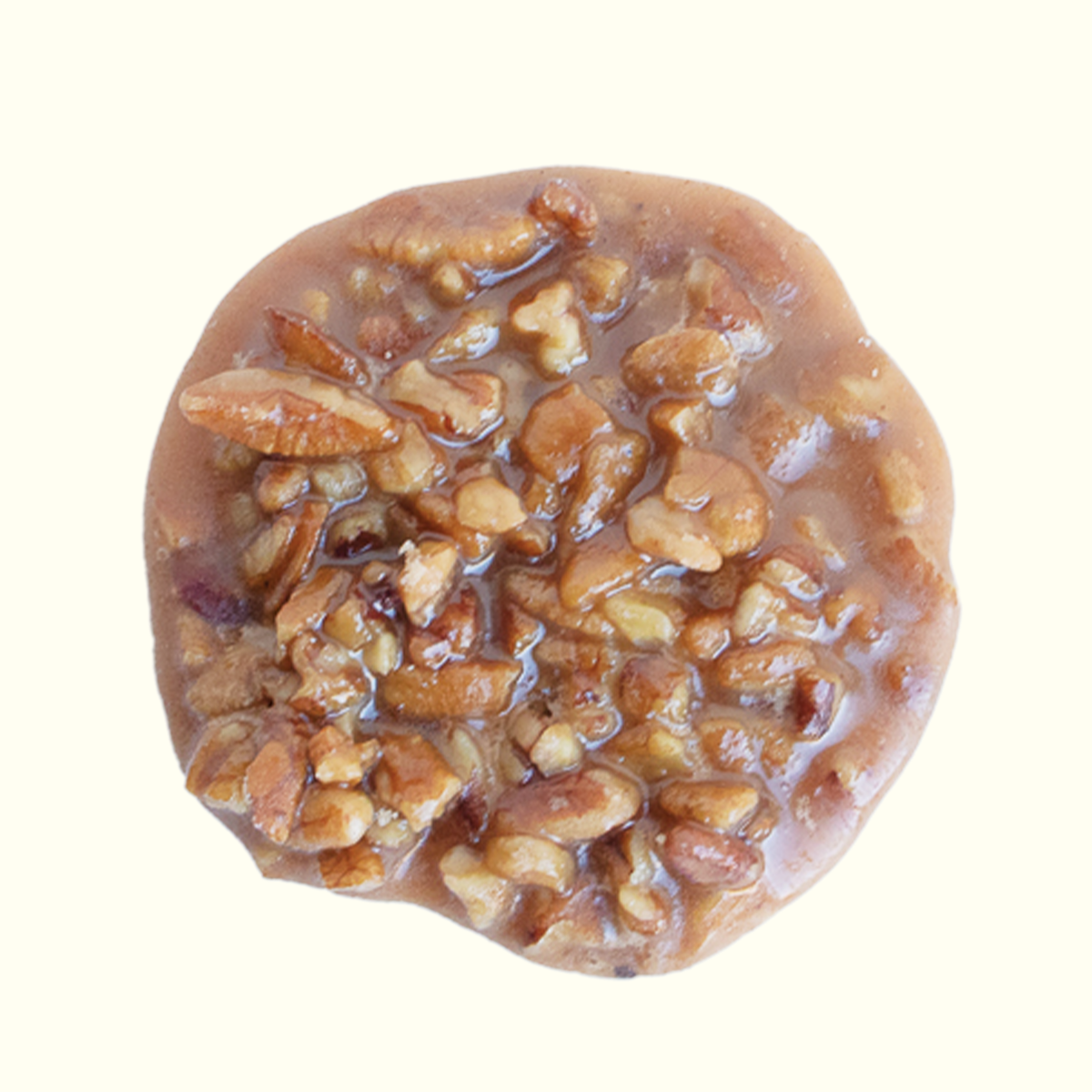 Aunt Sally's Pralines Original Praline single unwrapped enlarged to show texture
