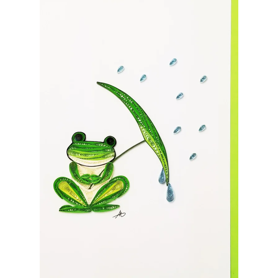 Frog with Umbrella Greeting Card - Aunt Sally’s Pralines