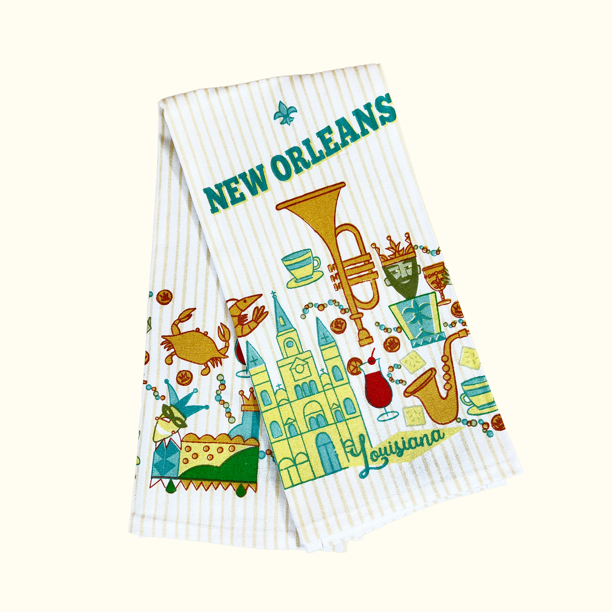 New Orleans Stripes Kitchen Towel