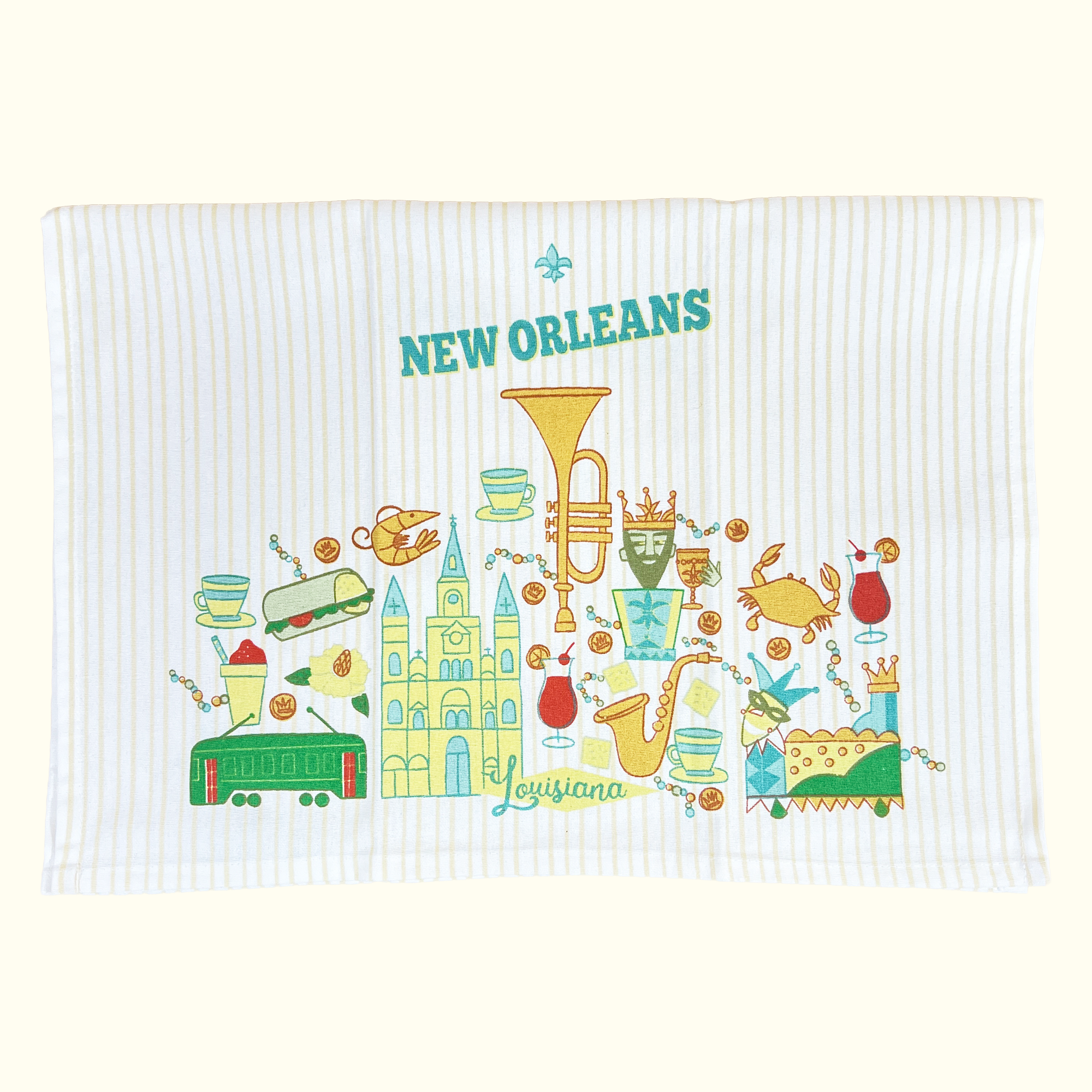 New Orleans Stripes Kitchen Towel