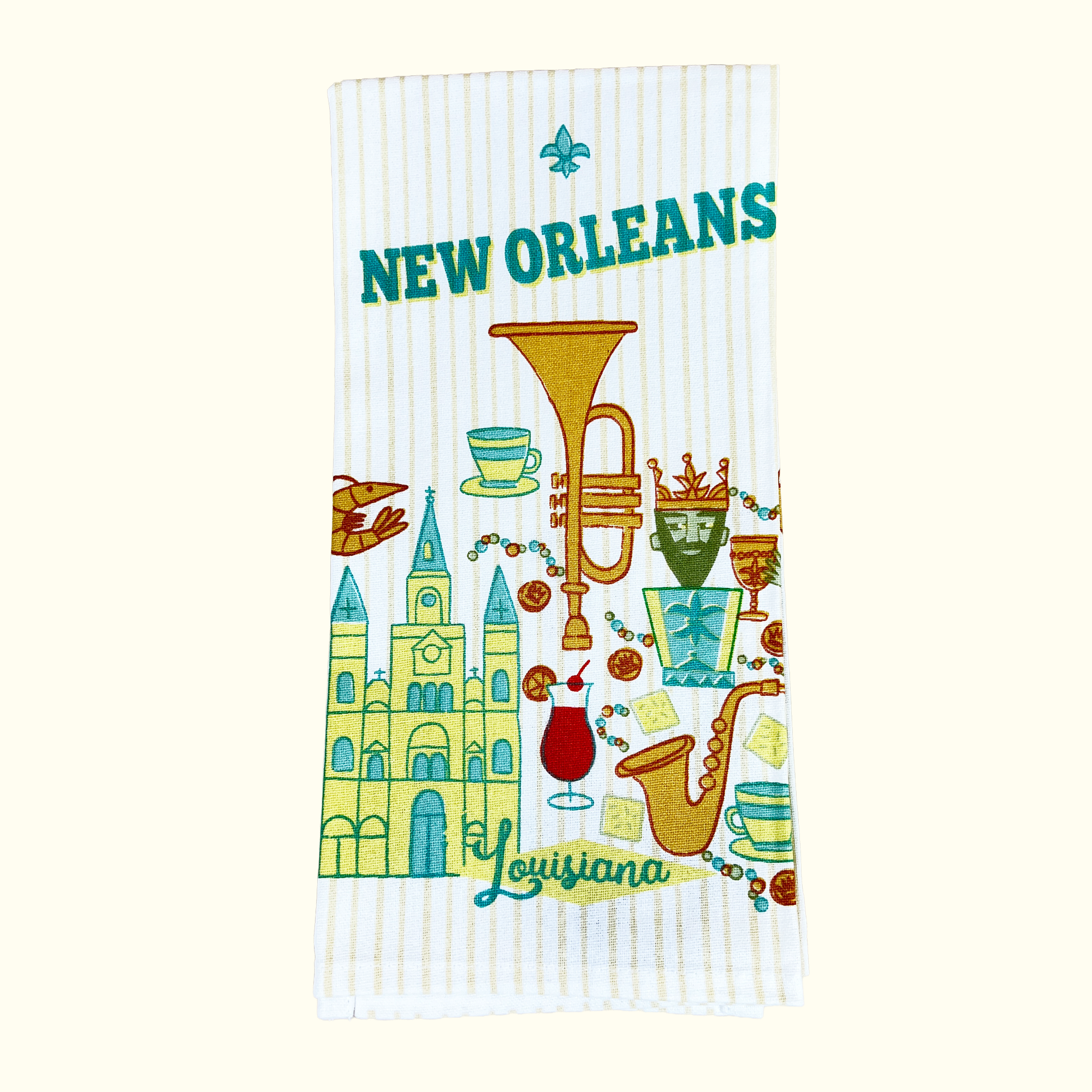 New Orleans Stripes Kitchen Towel