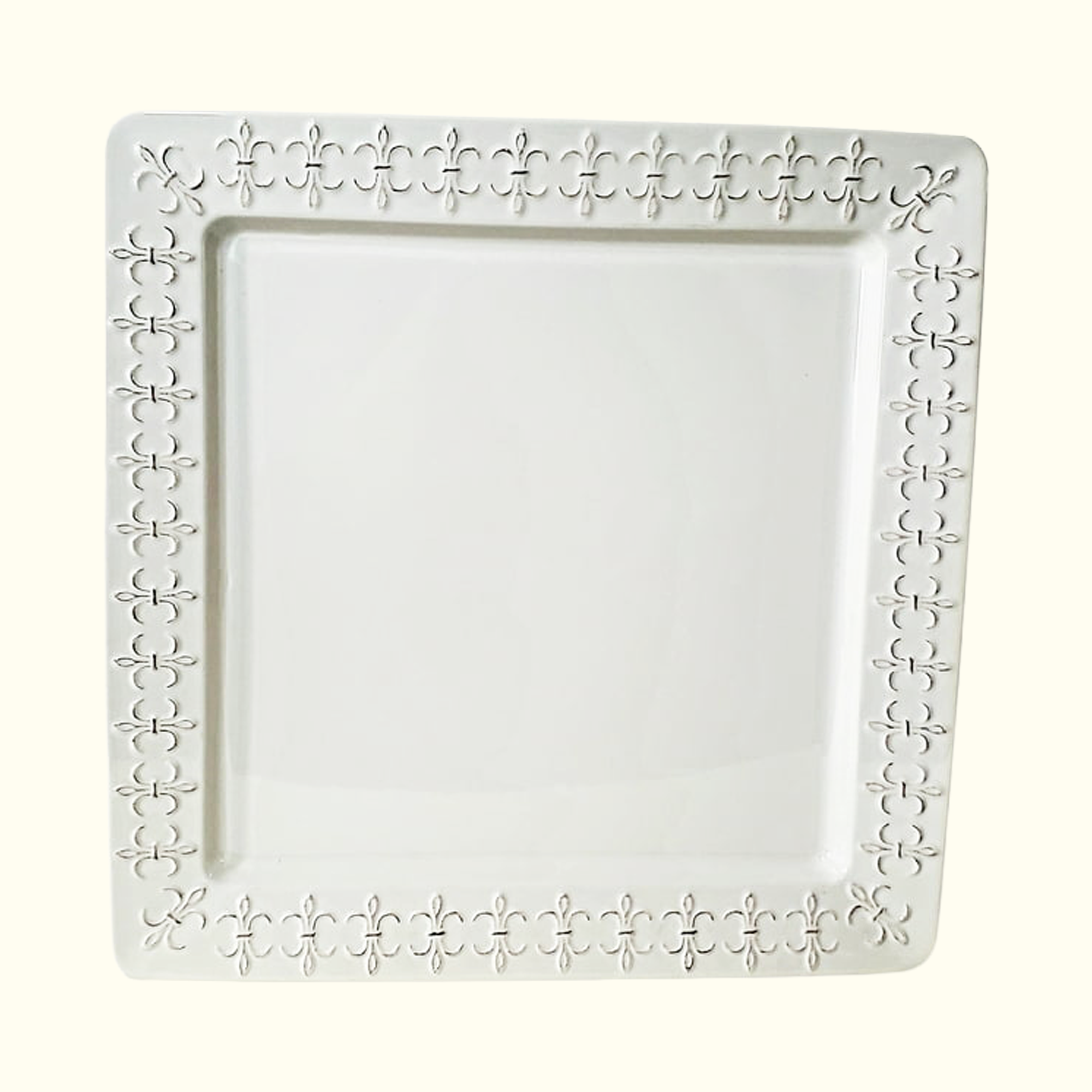 Fleur de Lis Trim Large Square Platter