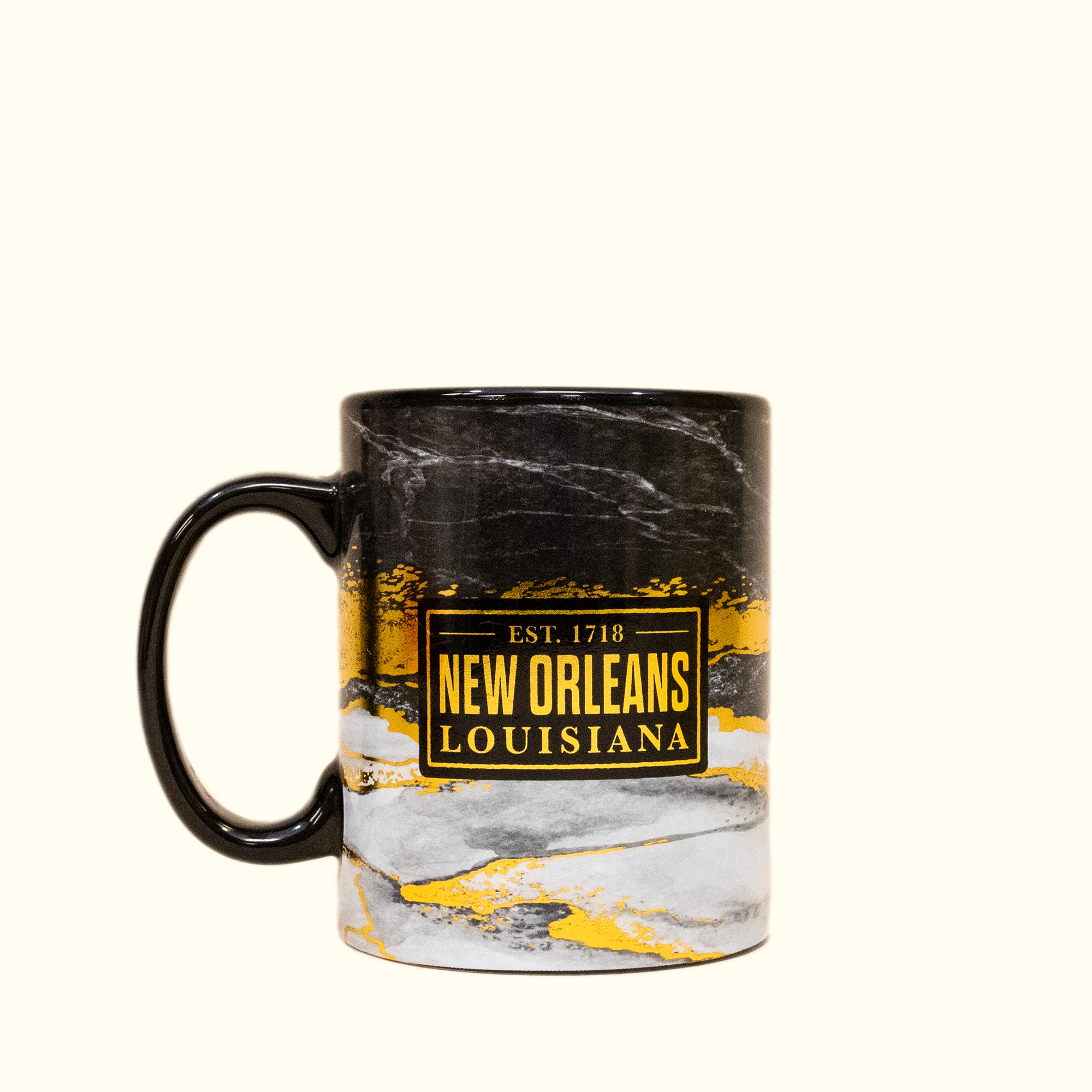 Black and Gold New Orleans Mug