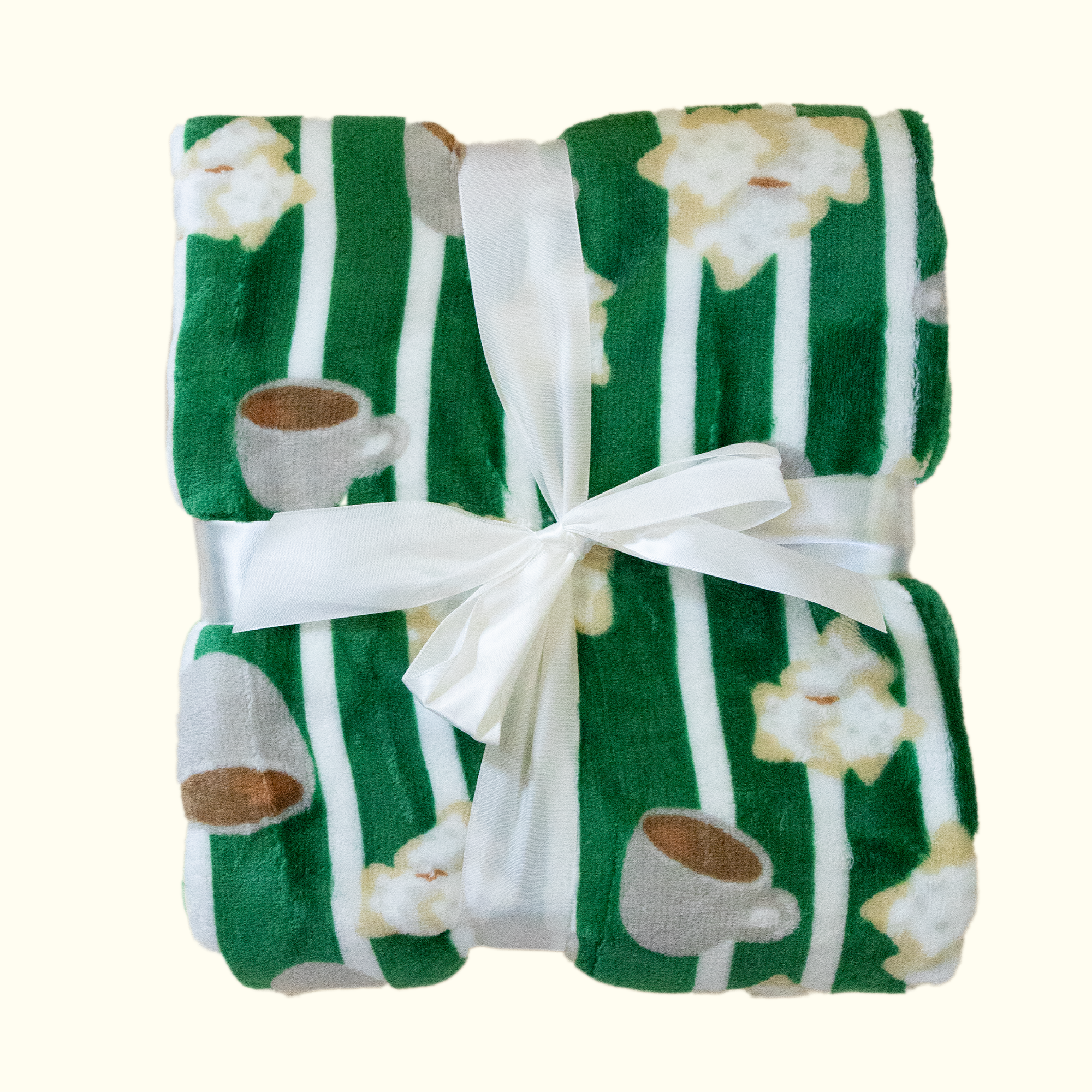 Cafe au Lait and Beignet Throw Blanket - Aunt Sally’s Pralines