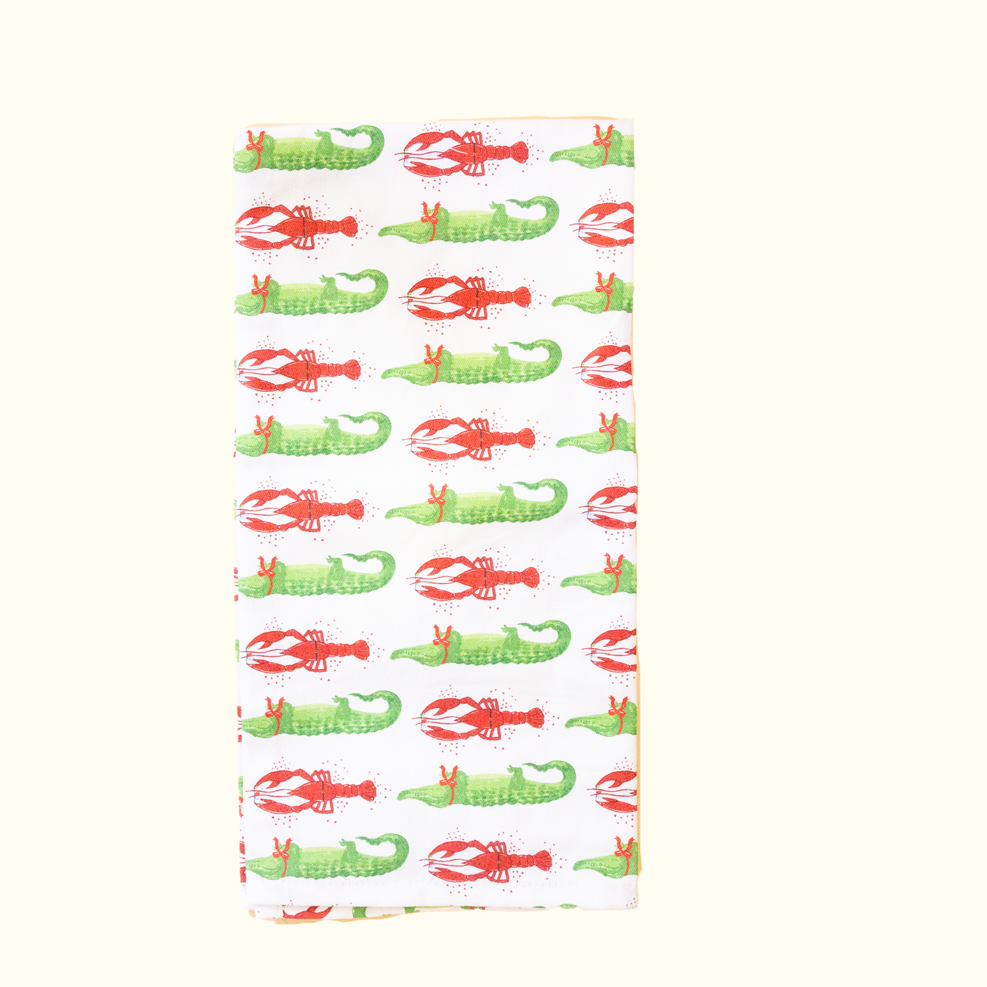 Cajun Christmas Gator and Crawfish Kitchen Towel - Aunt Sally’s Pralines