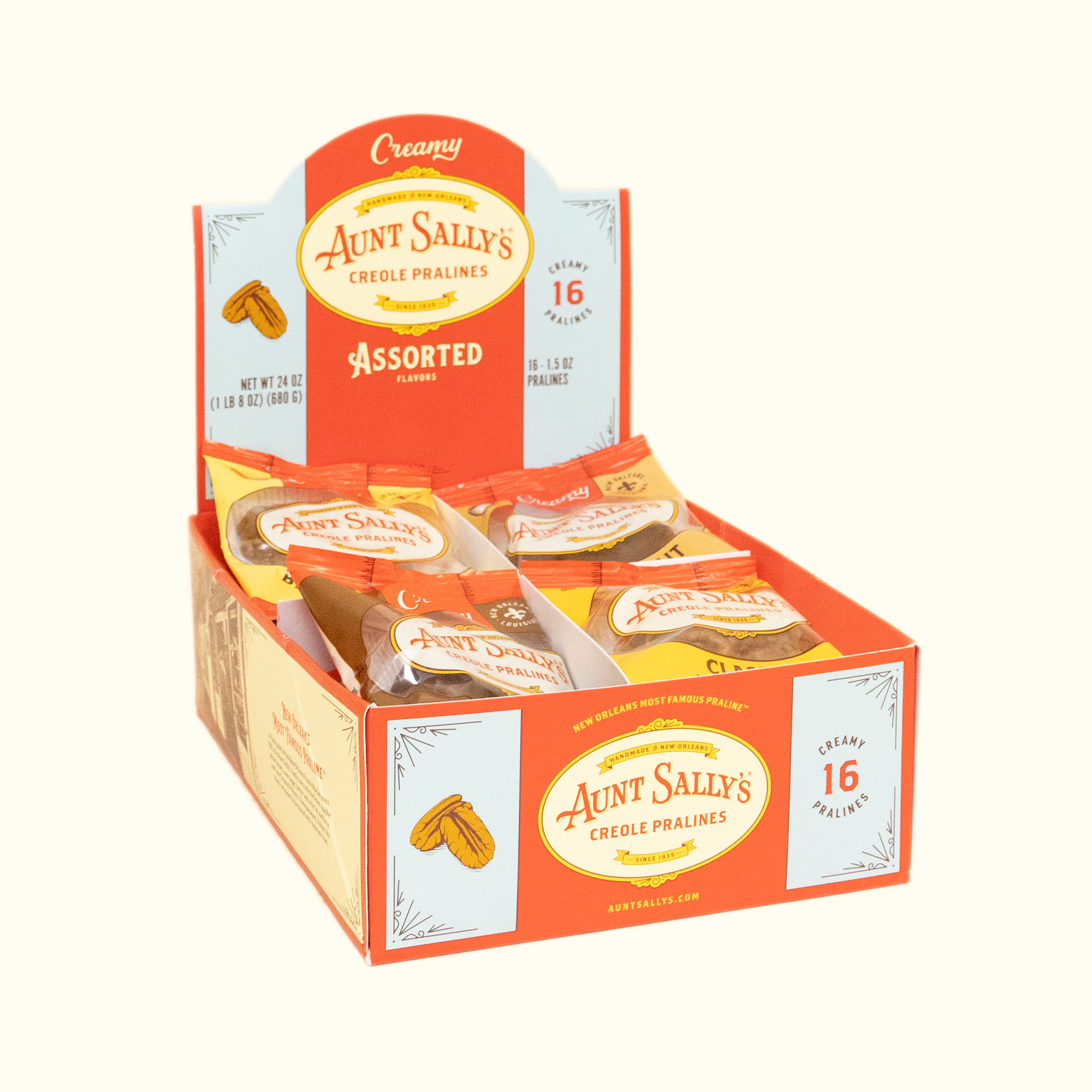 Creamy Assorted Pralines - Box of 16 - Aunt Sally’s Pralines