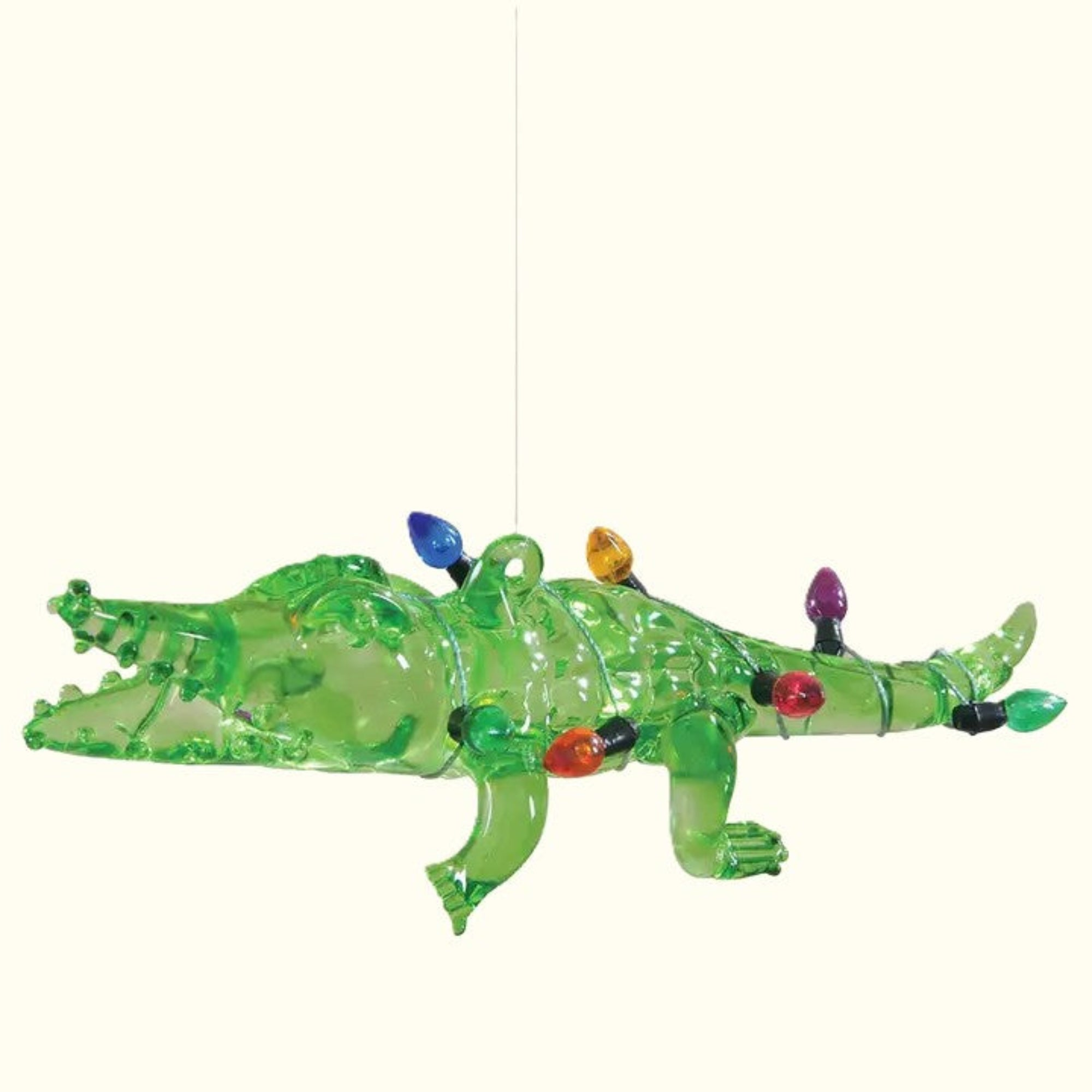 Glass Cajun Christmas Gator Ornament - Aunt Sally’s Pralines