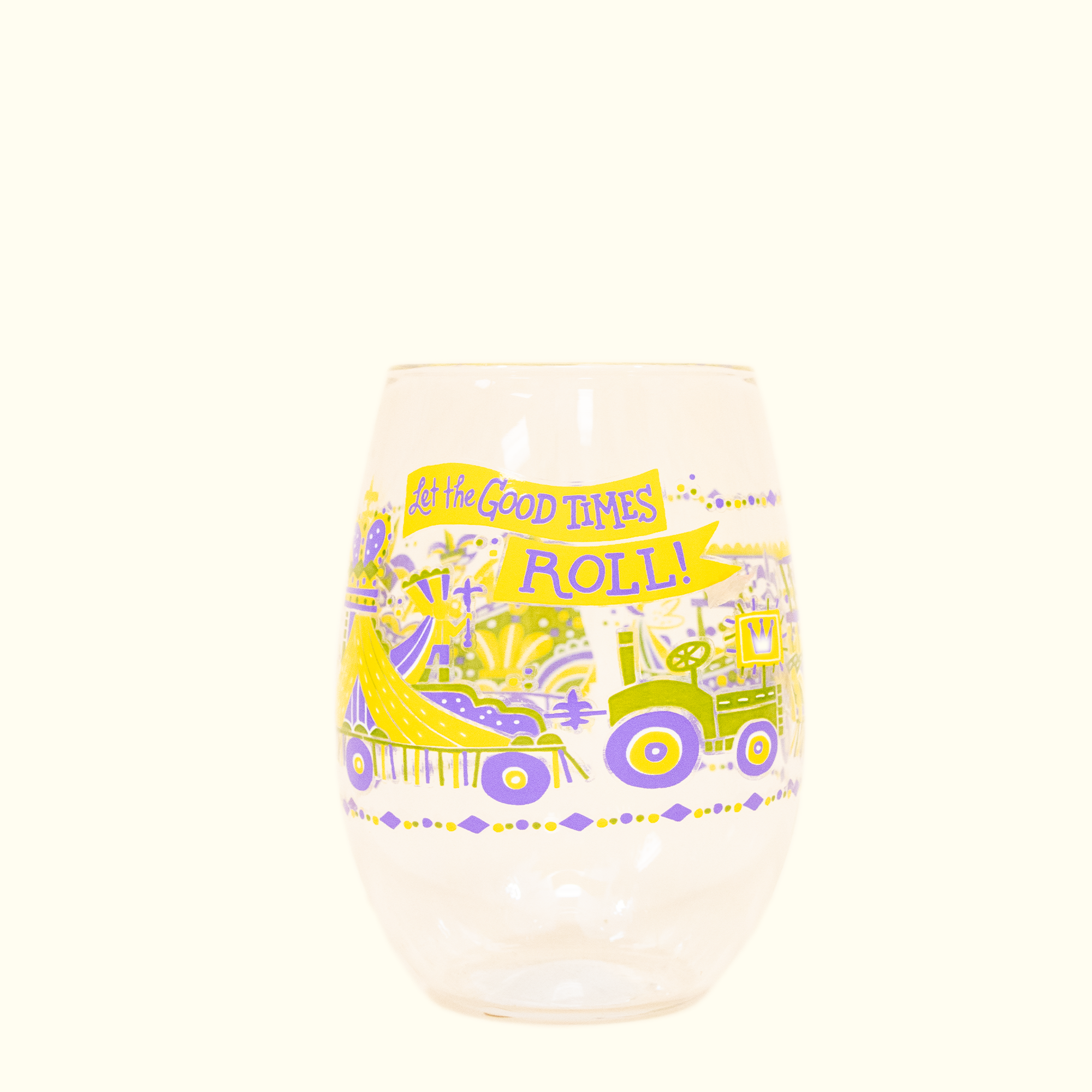 Let the Good Times Roll Stemless Wine Glass - Aunt Sally’s Pralines
