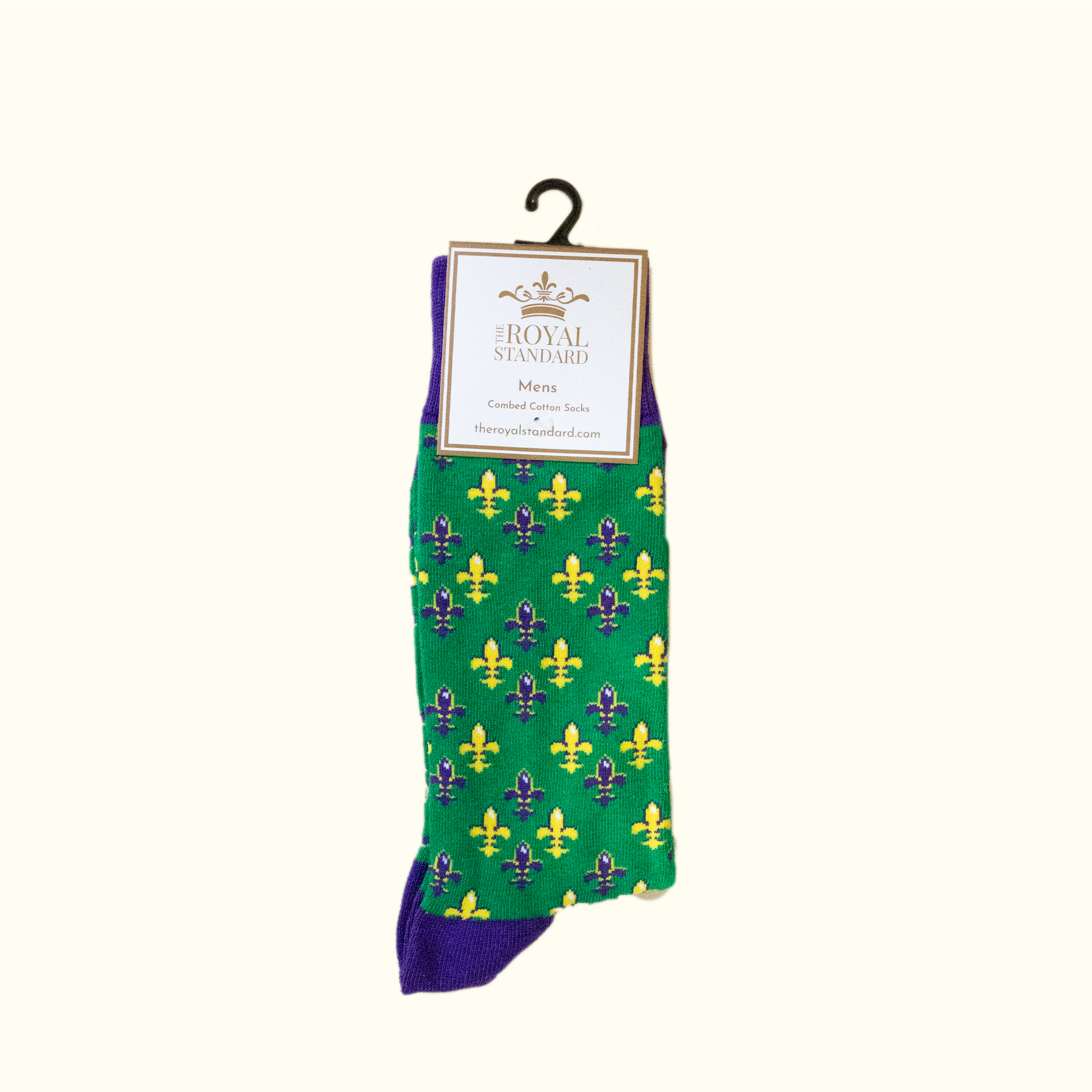 Mardi Gras Fleur de Lis Socks - Aunt Sally’s Pralines