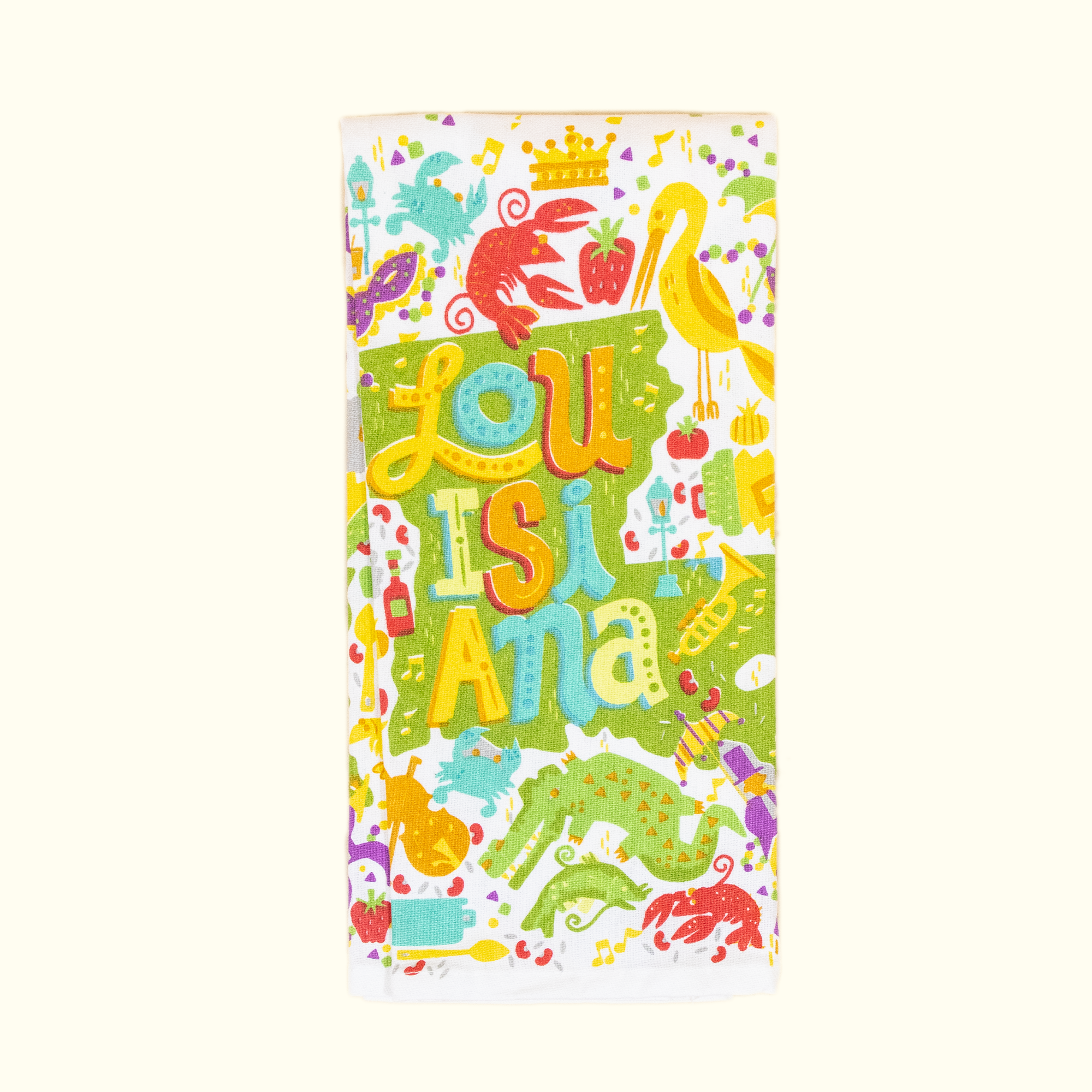 New Orleans Louisiana State Illustrations Kitchen Towel - Aunt Sally’s Pralines