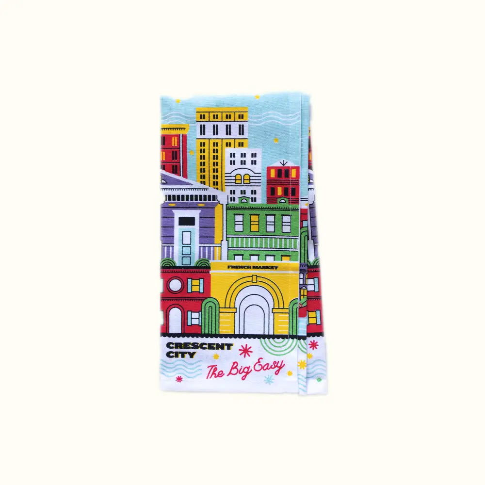 New Orleans City Blocks Kitchen Towel - Aunt Sally’s Pralines