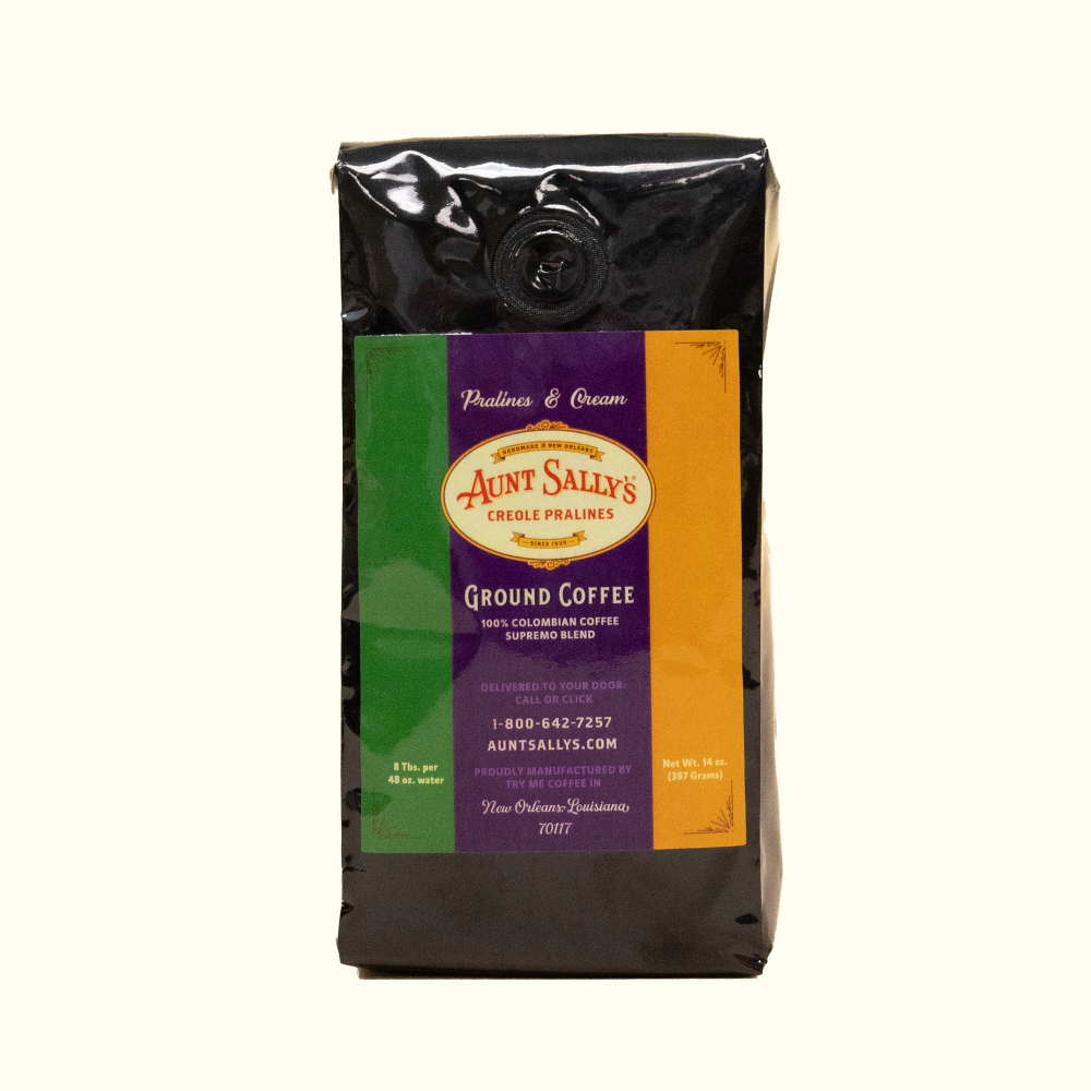 Pralines and Cream Coffee - Ground Coffee 14oz - Aunt Sally’s Pralines