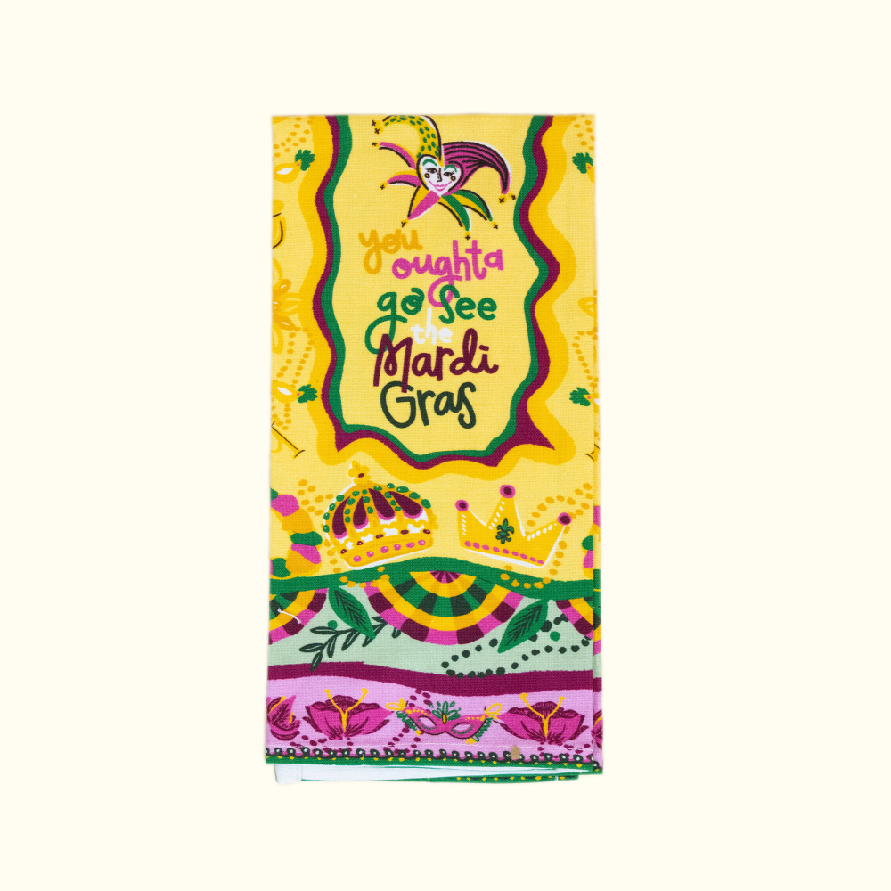 You Oughta See The Mardi Gras Kitchen Towel - Aunt Sally’s