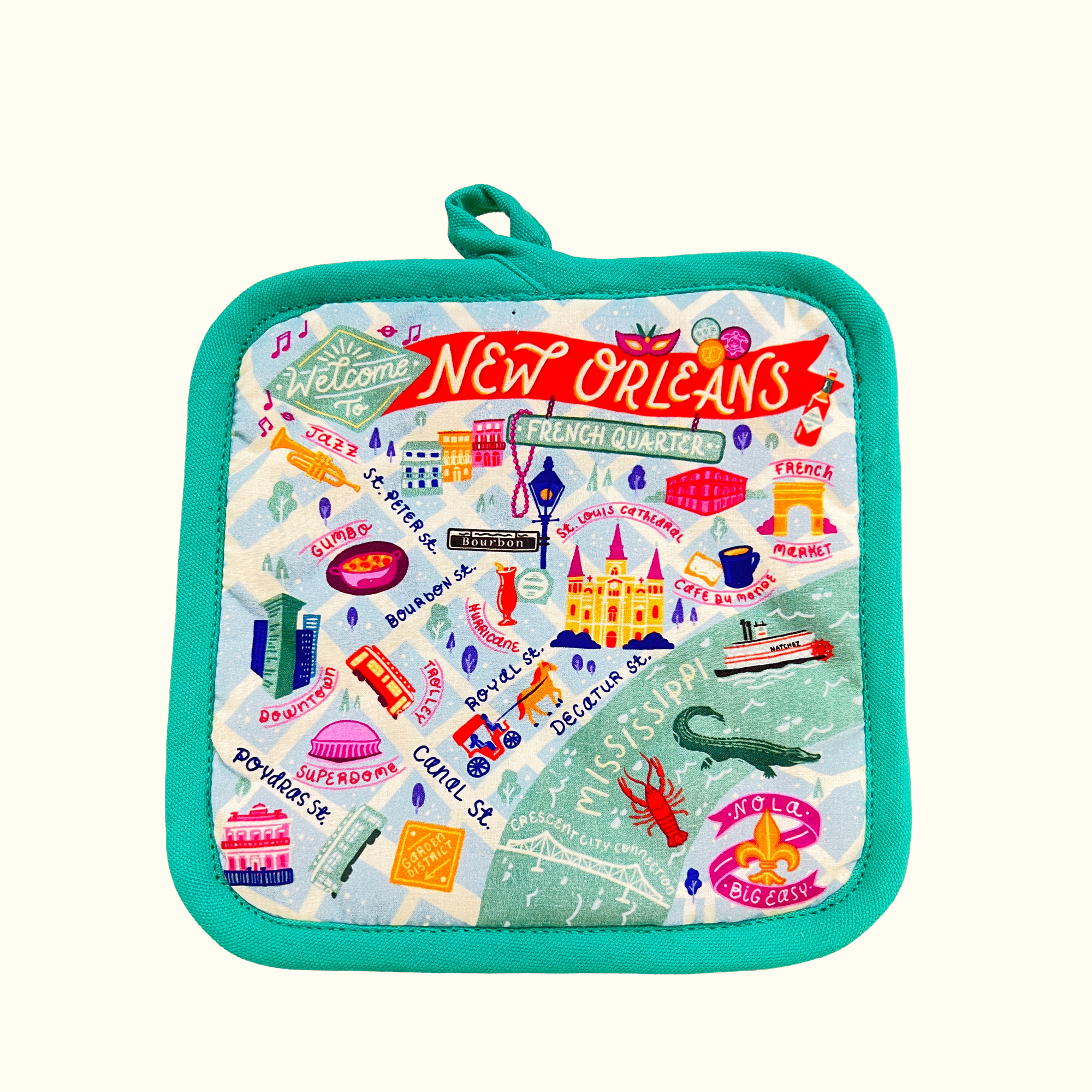 New Orleans Color Map Pot Holder