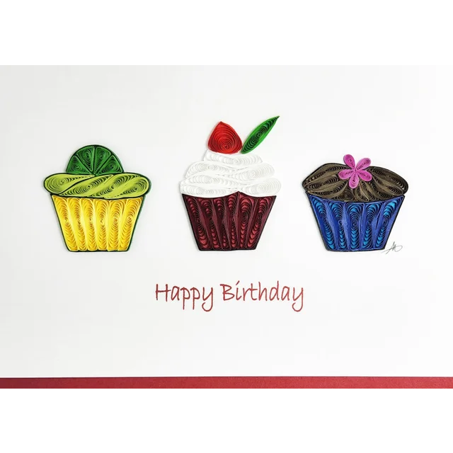 Happy Birthday- Cupcakes Greeting Card - Aunt Sally’s