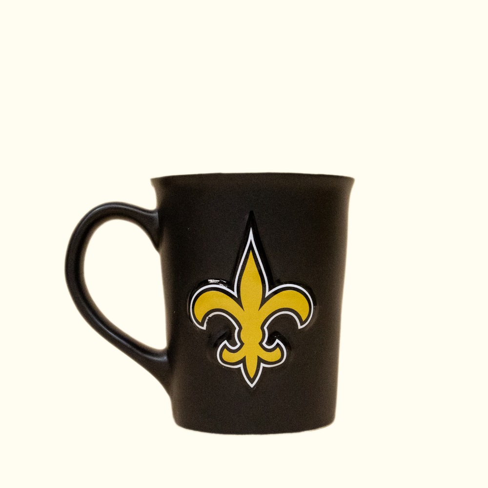 Black and Gold Fleur de Lis Mug - Aunt Sally’s Pralines