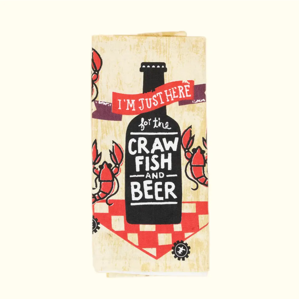 Crawfish and Beer Kitchen Towel - Aunt Sally’s Pralines