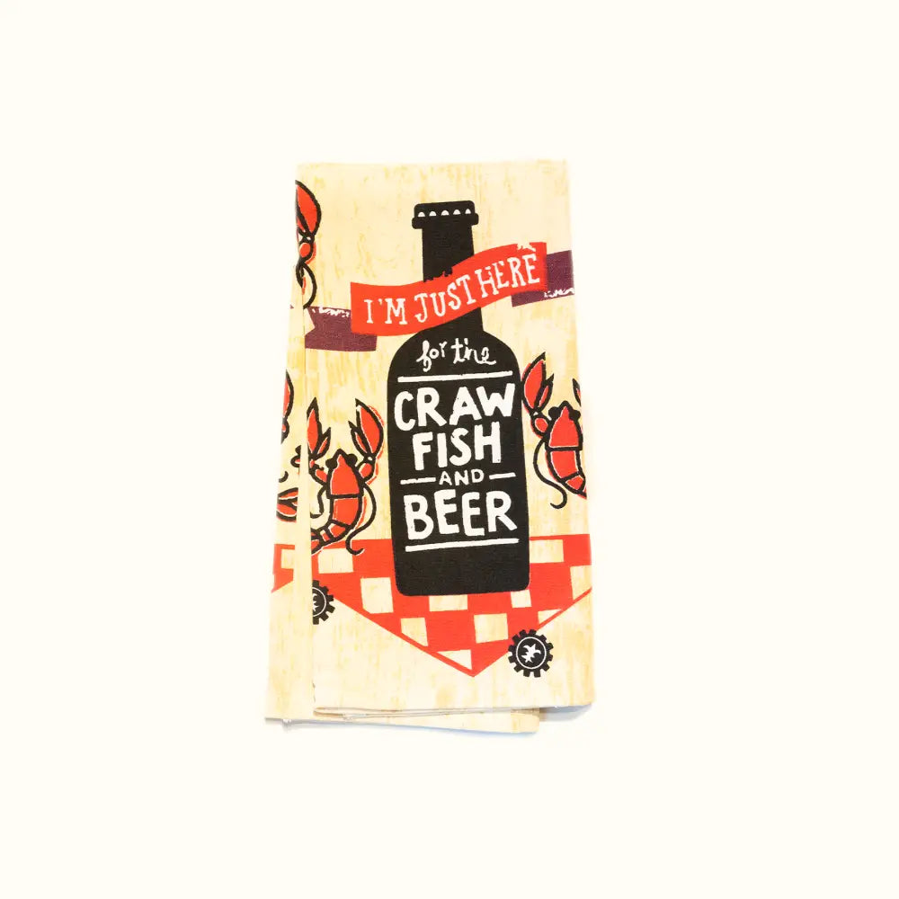 Crawfish and Beer Kitchen Towel - Aunt Sally’s Pralines