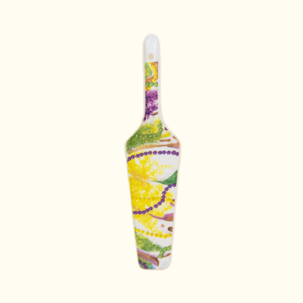 Mardi Gras King Cake and Beads Ceramic King Cake Knife - Aunt Sally’s