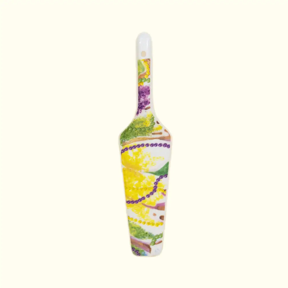 Mardi Gras King Cake and Beads Ceramic King Cake Knife - Aunt Sally’s