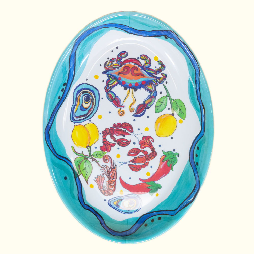 Melamine Seafood Oval Platter - Aunt Sally’s Pralines