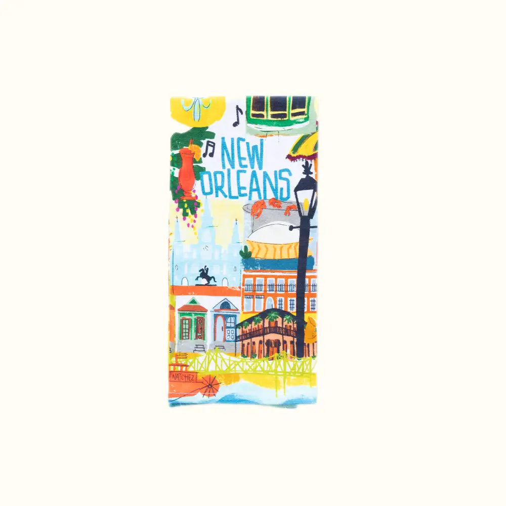 New Orleans Collage Kitchen Towel - Aunt Sally’s Pralines