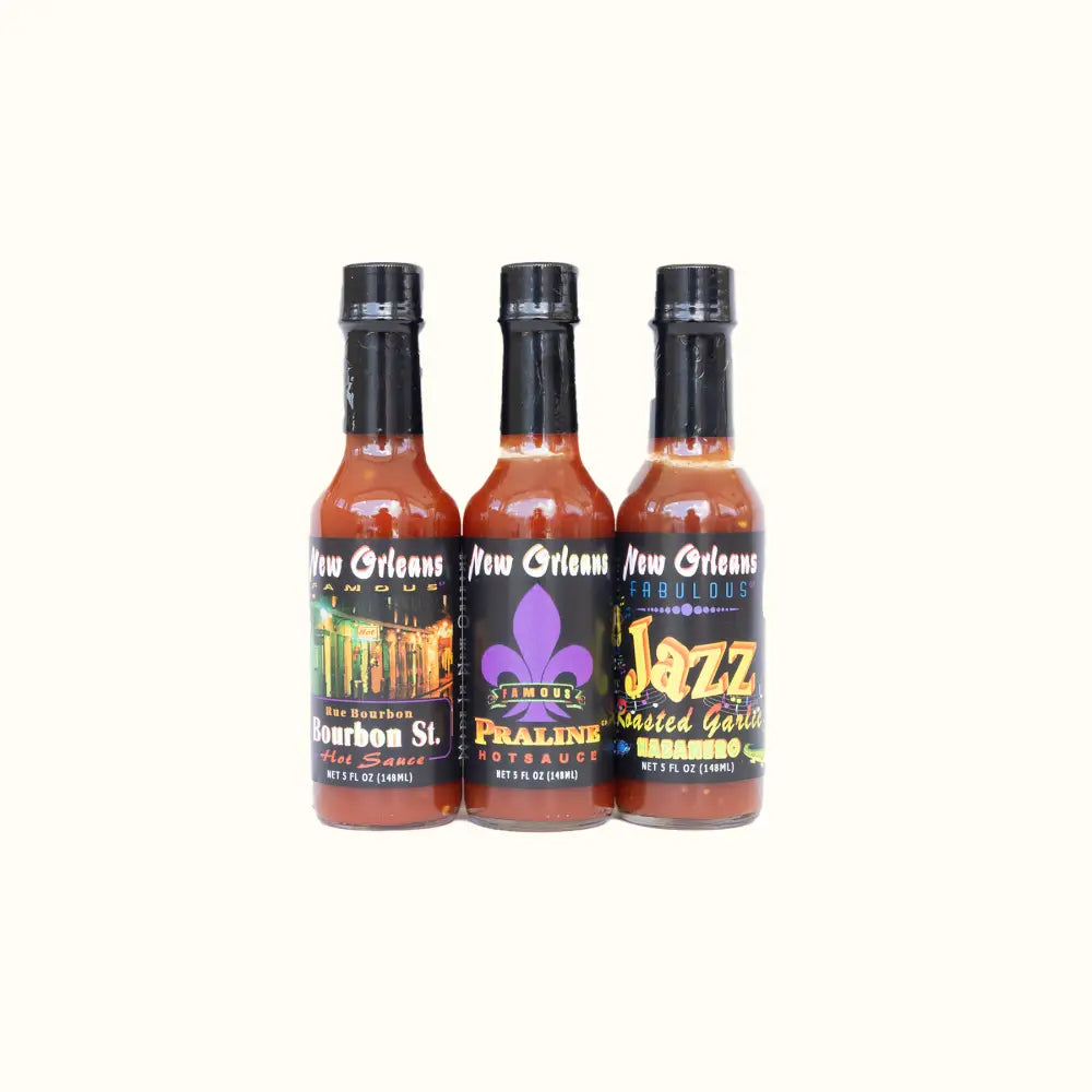 New Orleans Hot Sauce Co Hot Sauce 3 Pack - Aunt Sally’s Pralines