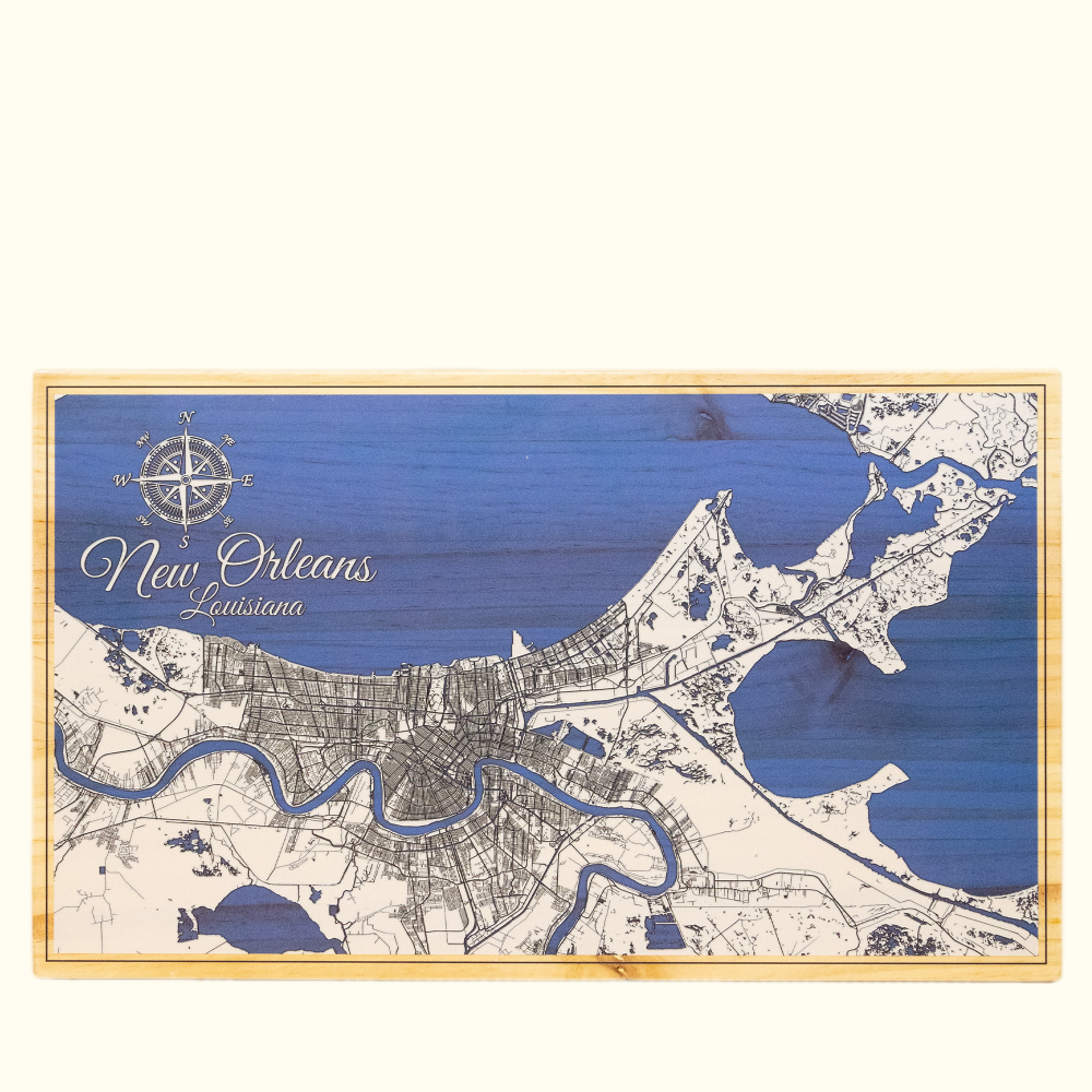 New Orleans Laser Cut Map - Aunt Sally’s Pralines