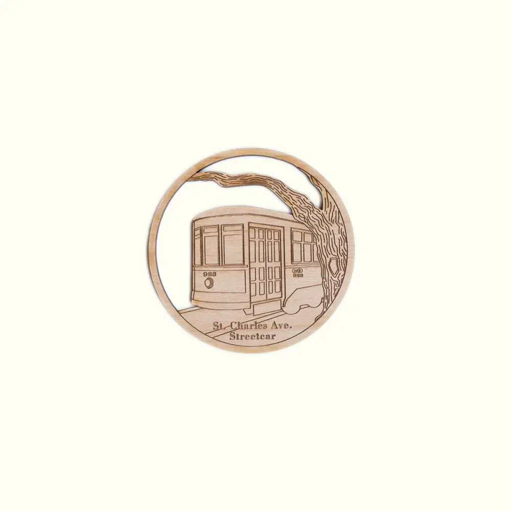 New Orleans Streetcar Wooden Christmas Ornament - Aunt Sally’s Pralines